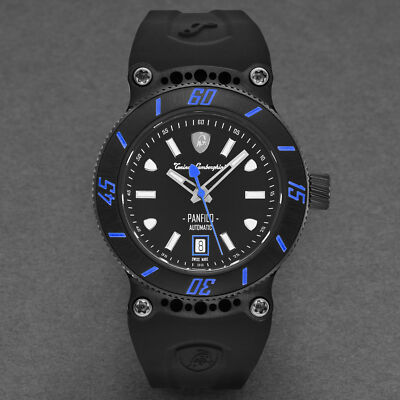 Pre-owned Tonino Lamborghini Men's 'panfilo' Black Dial Automatic Watch Tlf-t03-4