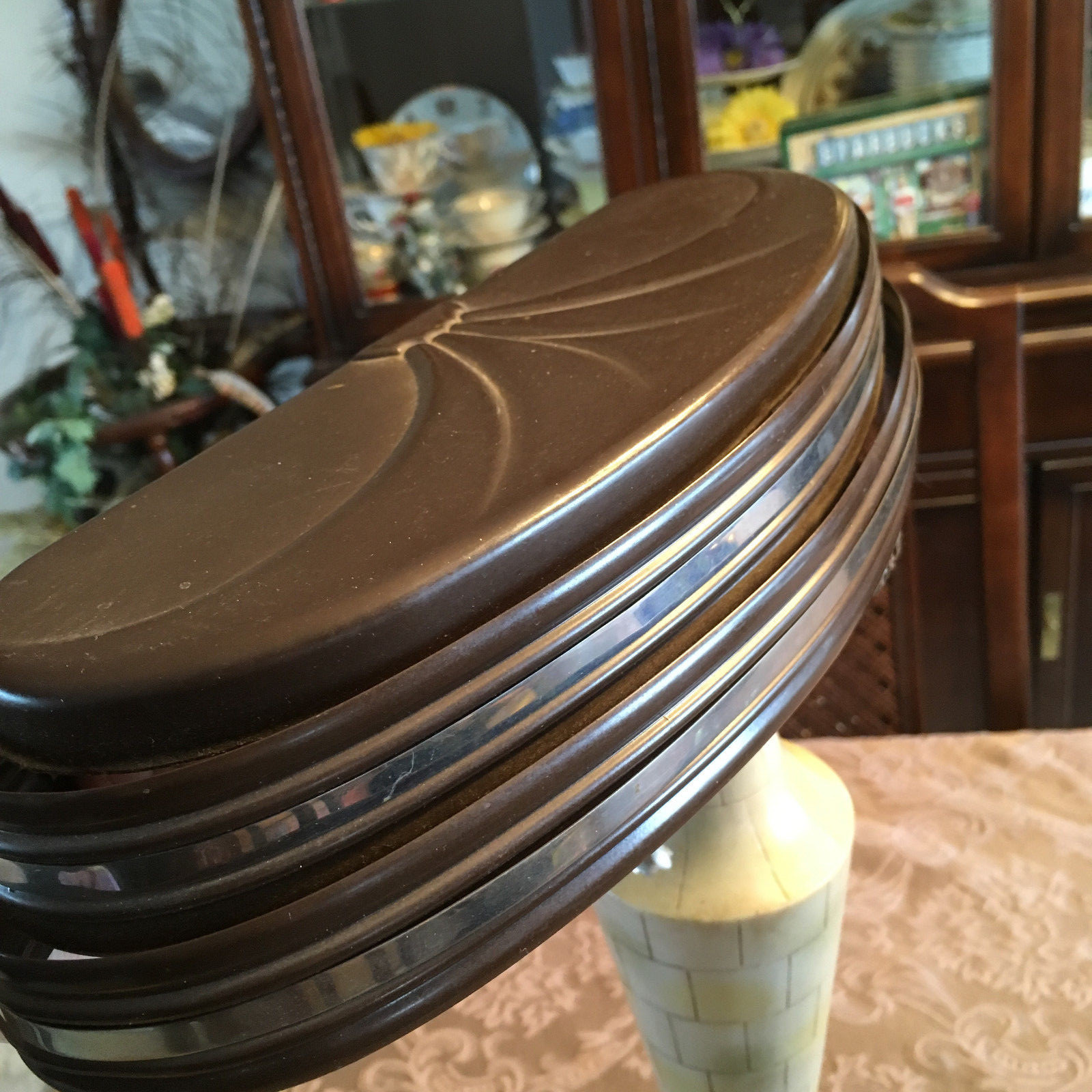 Vintage Metal Wall Sconce Brown Mid Century Art Deco