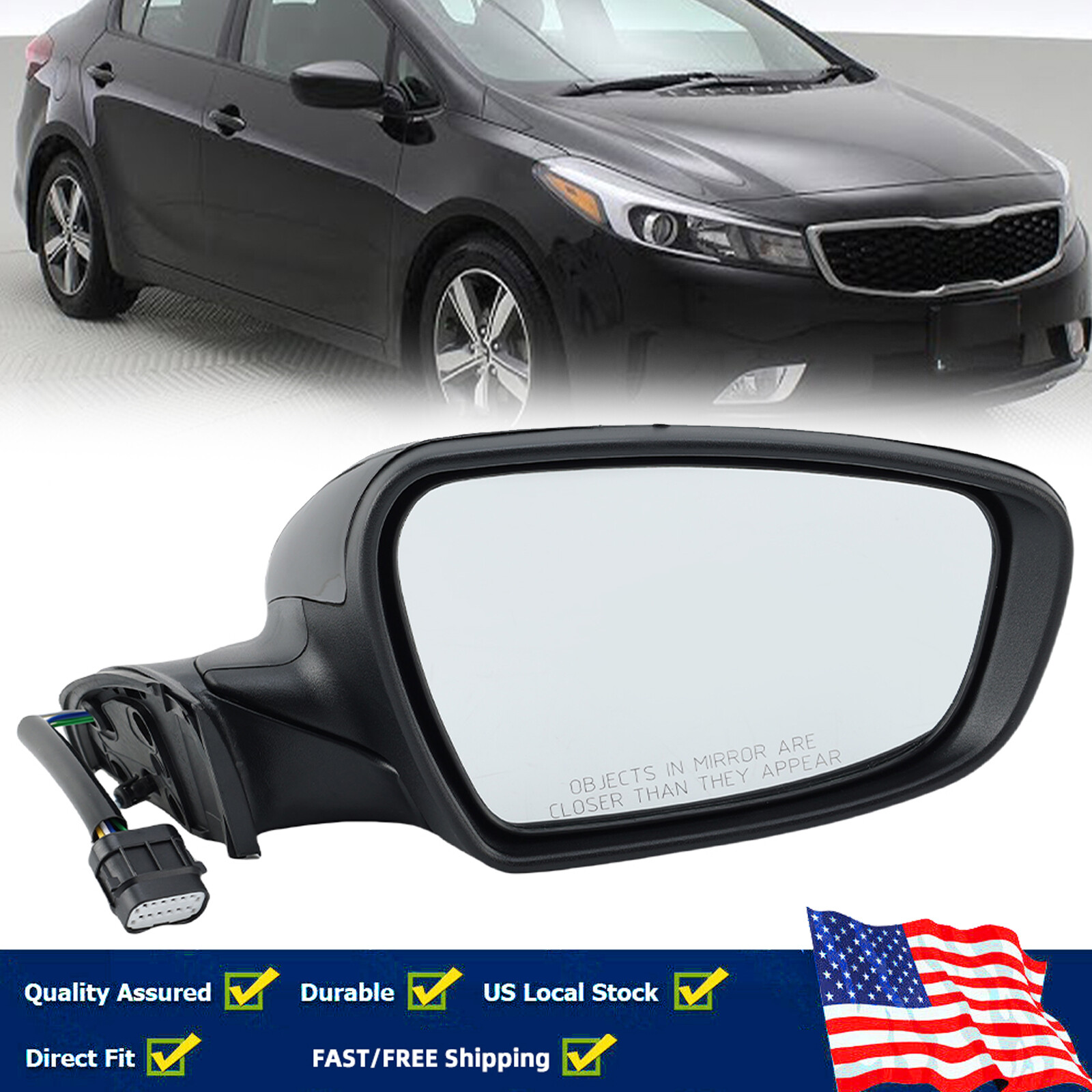 Зеркало правое боковое с подогревом Черное 87620B0000 для Kia Forte Forte 5 2017-2018 Инструкция