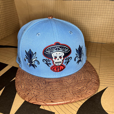 ALBUQUERQUE ISOTOPES Blue Agave Skill Logo NEW ERA FITTED Leather Bill HAT NWT