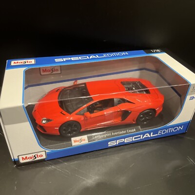 Maisto Special Edition 1:18 Diecast Car Orange Red Lamborghini Aventador LP700-4