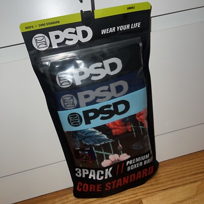 PSD Core Standard Premium Boxer Briefs Paisley Heat 3 Pack Size Small - New