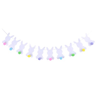 Party Flag Delicate Shape Decorative Happy Easter Rabbit Ball Hanging Backdrop