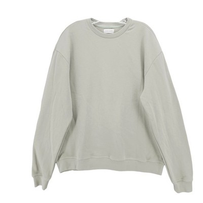 JOHN ELLIOTT Sweatshirt Crew Neck 100% Cotton Terry Gray/Green Size 3 - LARGE