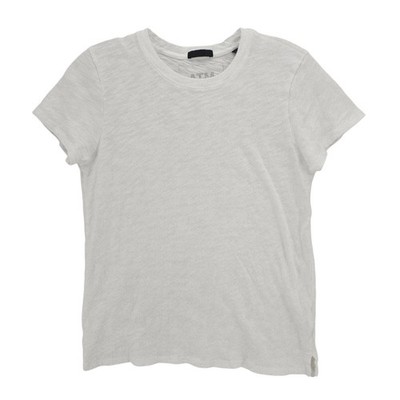 ATM Schoolboy Tee White Silver Metallic Foil Sparkle Women's SMALL