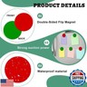 Xuhal 40 Pcs Double Sided Red Green Magnets 1.26'' Red Green Flip Reversible Magnets Dots for Whiteboard Mini Colored Double Sided Reversible Circle Indicators for Office Kitchen Classroom Decoration