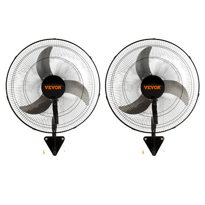 VEVOR 2PCS 18'' Industrial Wall Mount Fan Oscillating Metal 3 Speed Ventilation