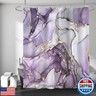 BayNook Long Shower Curtain 72 x 78 Inch, Tall Abstract Marble for Bathroom, Purple Gold Modern Luxury Art Decor Ink Texture Fabric Shower Curtain Set with Hooks