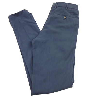 $445 PT Torino Navy Blue Soft Touch Easy Fit Chino Pants Size (Italy 48) US 32