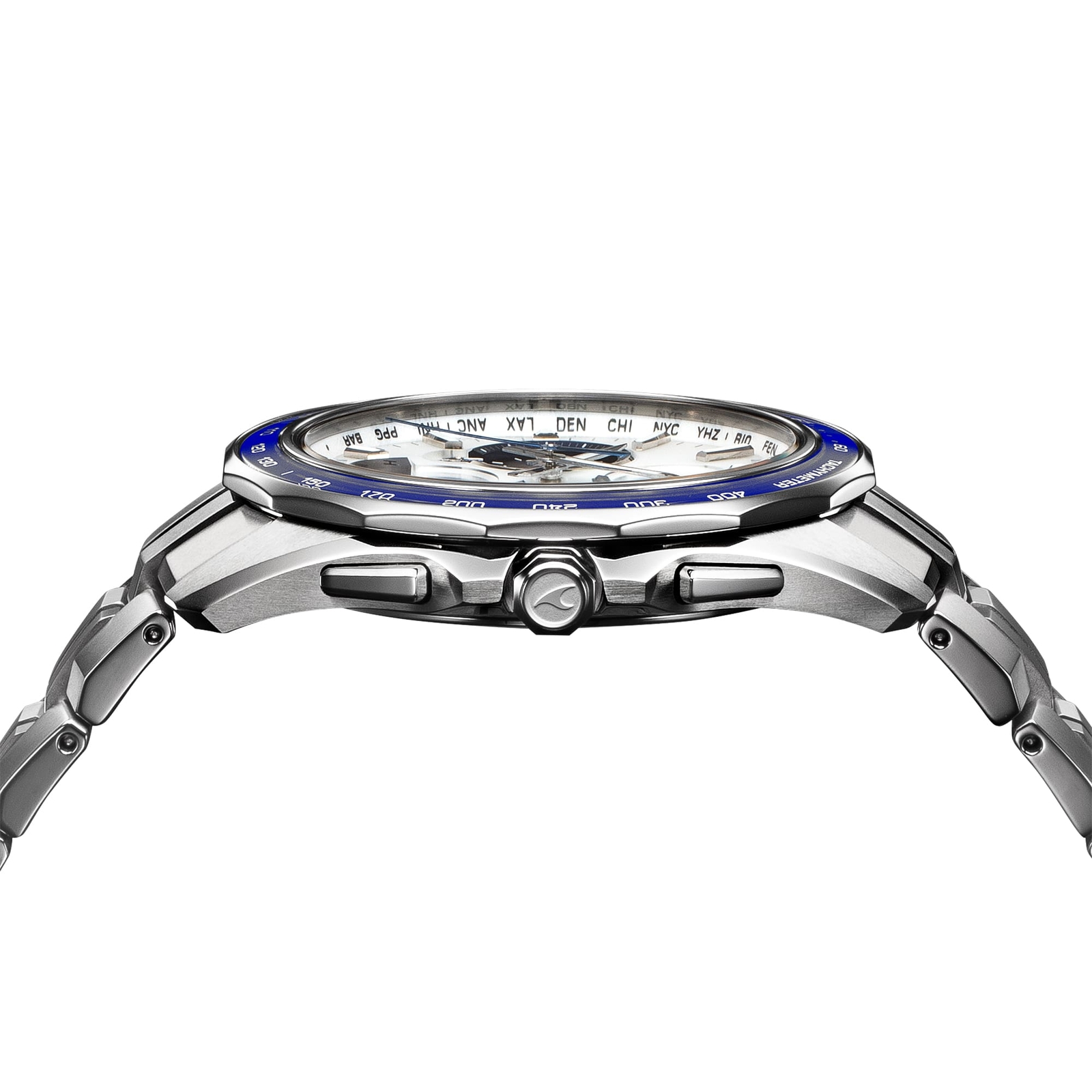 Pre-owned Casio Oceanus Ocw-s7000d-7ajf Manta Titanium Bluetooth Radio Solar Watch 42.8mm