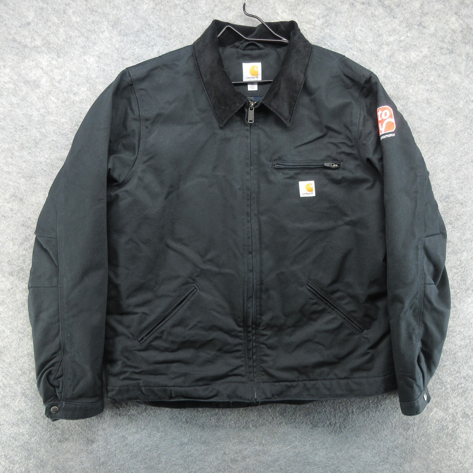 Carhartt Jacket Mens XL Tall Black Detroit Blanket Lined Zip Carhartt Jacket Mens XL Tall Black Detroit Blanket Lined Zip