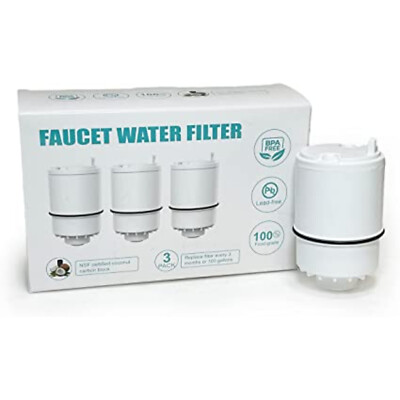 Nispira Water Filter Compatible with PUR Faucet Filtration Systems RF3375 3 Pk
