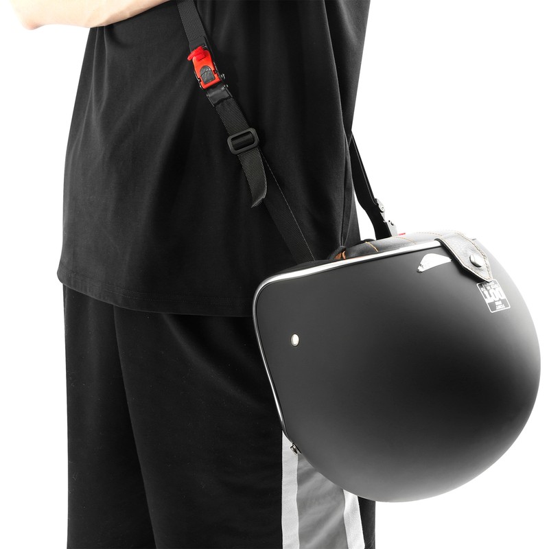Motorcycle Bike Shoulder Helmet Carrier Strap Black Strap Hands-Free Breathable
