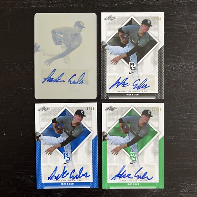 Jake Eder Lot 2016 Leaf Perfect Game auto Autograph 4 Card Lot 1/1 /15 /10 /50