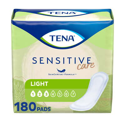 Tena Sensitive Care Ultra Thin Light Incontinence Pads, Regular, 180 Ct Comfort
