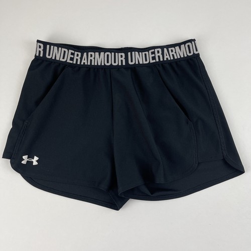 Under Armour Shorts Girls Medium Black White Athletic Pockets | eBay