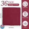 36 Pack Burgundy Handmade Cloth Napkins 16 x 16 Inch Cotton Linen Napkins with Fringe, Washable and Reusable Napkins, Soft Rustic Boho Fringe Cloth Napkins for Dinners, Parties, Wedding