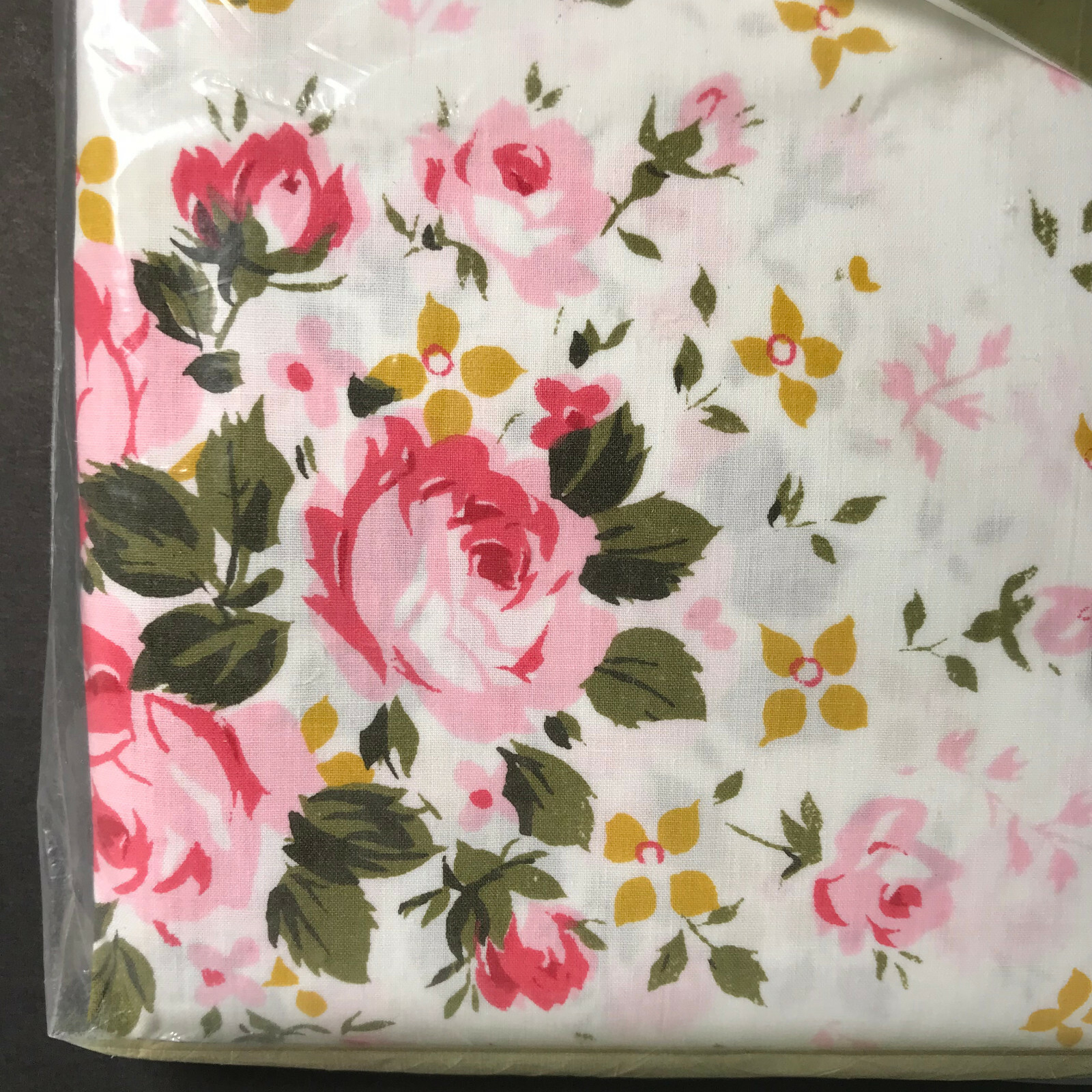 Vtg Fieldcrest Full Flat Sheet Perfection 50/50 81x104 NIP Pink Roses Floral