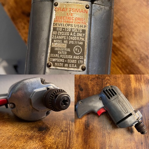 1950年代アメリカ製Craftsmanの金属製電動ドリル 1950年代アメリカ製Craftsmanの金属製電動ドリル