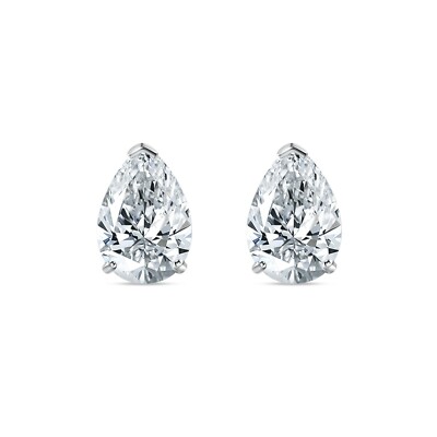 Pre-owned Shine Brite With A Diamond 5.50 Ct Pear Teardrop Cut Earrings Studs Solid 14k White Gold Screw Back Basket In White/colorless