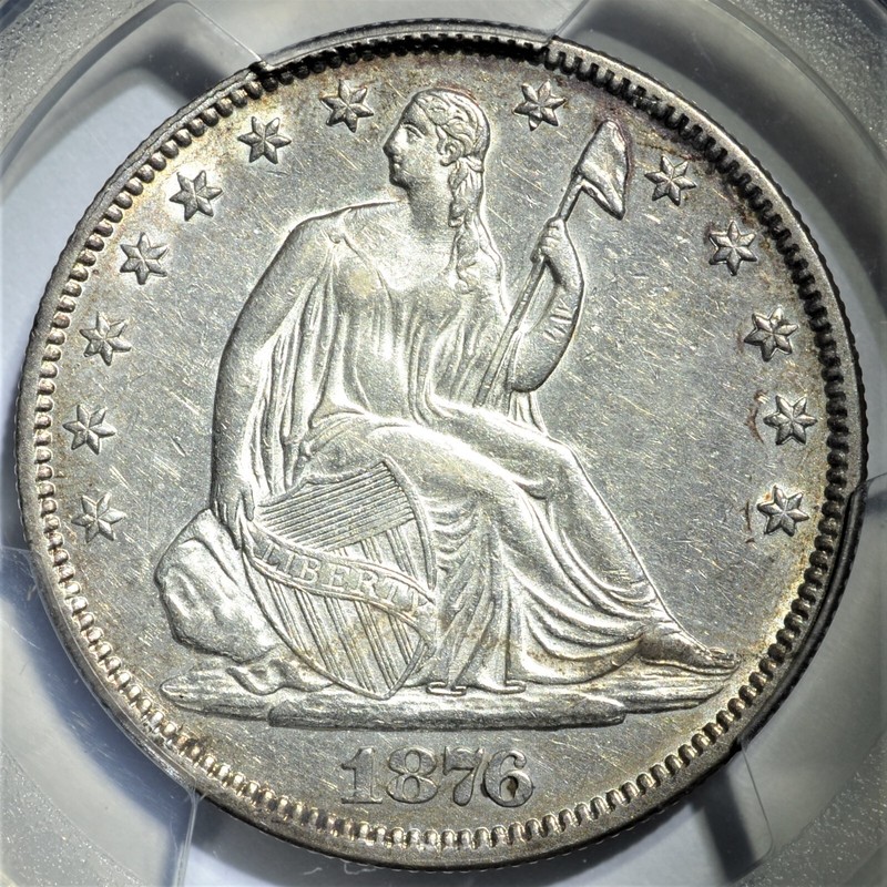 1876 Seated Liberty Half Dollar PCGS AU Details  