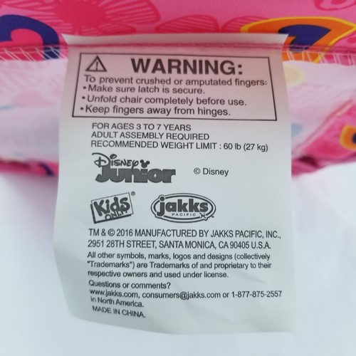 Disney Patio Chair Minnie Mouse Pink Flowers Beach Camp Foldable Happy Helper