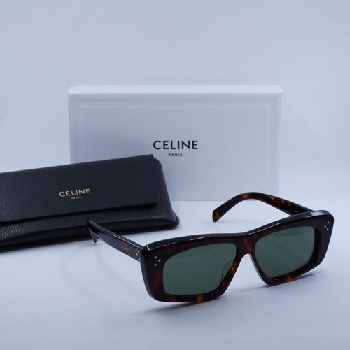 Pre-owned Celine Cl40259i 52n Dark Havana/green 57-12-140 Sunglasses Authentic