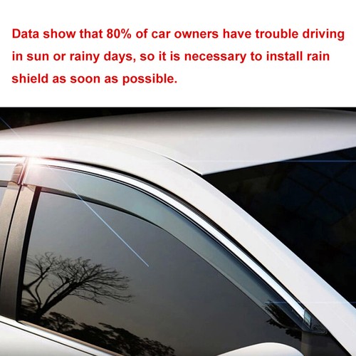 Dark Black Side Wind Deflectors Window Visors Vent For 09-14 Ford F150 Crew Cab