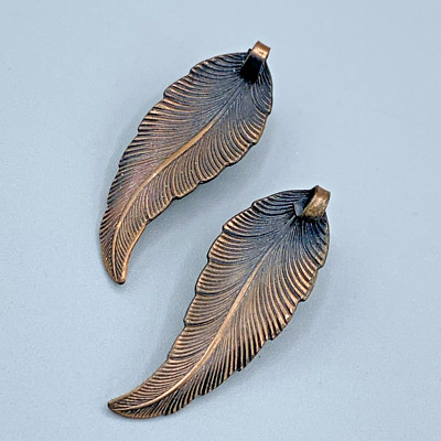 Kim Copper Clip On Leaf Earrings 1070