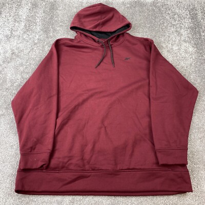 Reebok Speedwick Pullover Hoodie Sweatshirt Men's 3XL Red Straight Hem