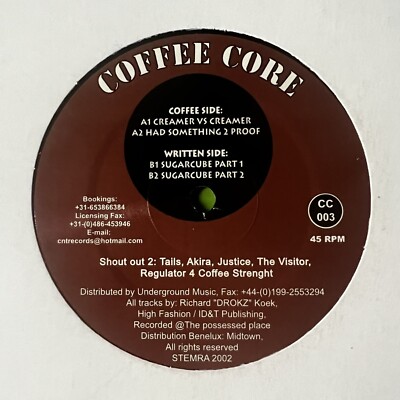 Coffee Core    Untitled 12  EP Vinyl Electronic Hardcore Speedcore Gabber Dutch