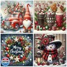 Gemozaic 4 Pack Christmas Diamond Painting Kits for Adults, Snowman, Gnome, Merry Christmas Wreath, Gingerbread Cup Diamond Art Kits for Adults, Gem Painting Kit for Gift Home Wall Decor, 12x12 in