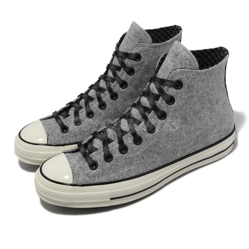 

Converse Chuck 70 HI Flannel Grey Мужская повседневная обувь унисекс для образа жизни A04285C, Серый, Chuck 70 Hi