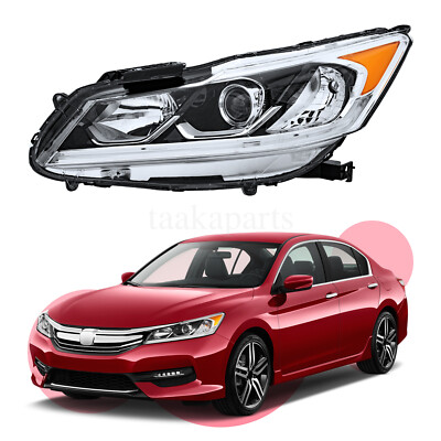Driver LH Left Headlight Headlamp LED DRL For 2016 2017 Honda Accord Sedan 4Dr