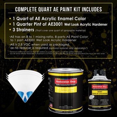 Restoration Shop Olympic White Acrylic Enamel Quart Kit, Auto Paint