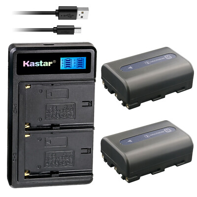 Kastar Battery LCD Dual Charger for Sony NP-FM50 FM50 Cyber-shot DSC-S85 Camera