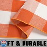 WAYYE Buffalo Plaid Outdoor Rug Checkered Area Rug Washable Doormats Indoor Outdoor Rugs for Layered Front Door Mats, Porch, Entryway, Kitchen, Farmhouse (Orange and White Plaid, 2'3'' x 3'7'')