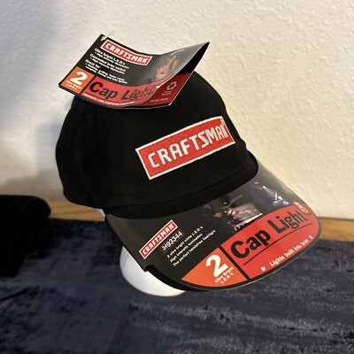 CRAFTSMAN LIGHT UP BALL CAP  BLACK SEARS COTTON ADJUSTABLE NEW WITH TAGS