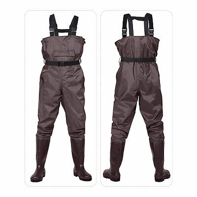 2-Ply Waterproof Chest Waders Fishing Hunting Nylon Rubber Bootfoot 8-14 size