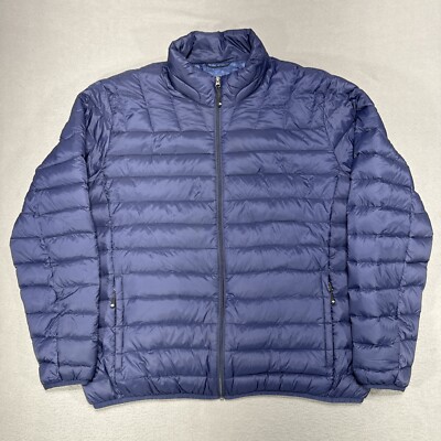 Joseph Abboud Duck Down Puffer Jacket Men 2XL Blue Lightweight Packable Gorpcore