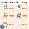 Ezebaby 6 in 1 High Chairs for Babies and Toddlers, Baby High Chair Convertible to Booster Seat and Toddler Chair, Wooden High Chair with Storage and Dishwasher Safe Tray