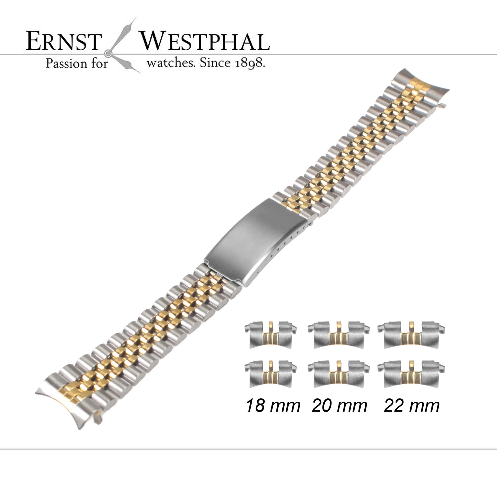 Steel bicolor bracelet Jubile Style 20 mm compatible with