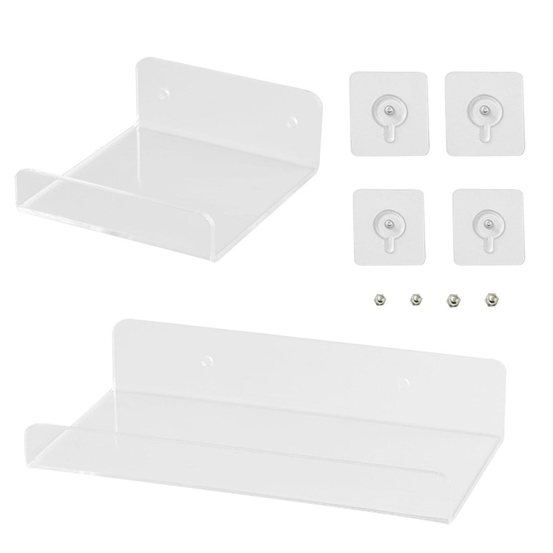 Transparent Security Camera Shelf with Removable Rail, Wall Stand Router Shelf