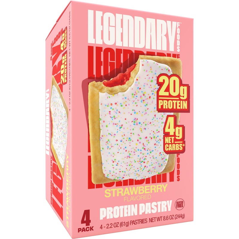 4-Pack Legendary | Protein Snack | Keto Friendly Foods Pastry - Strawberry