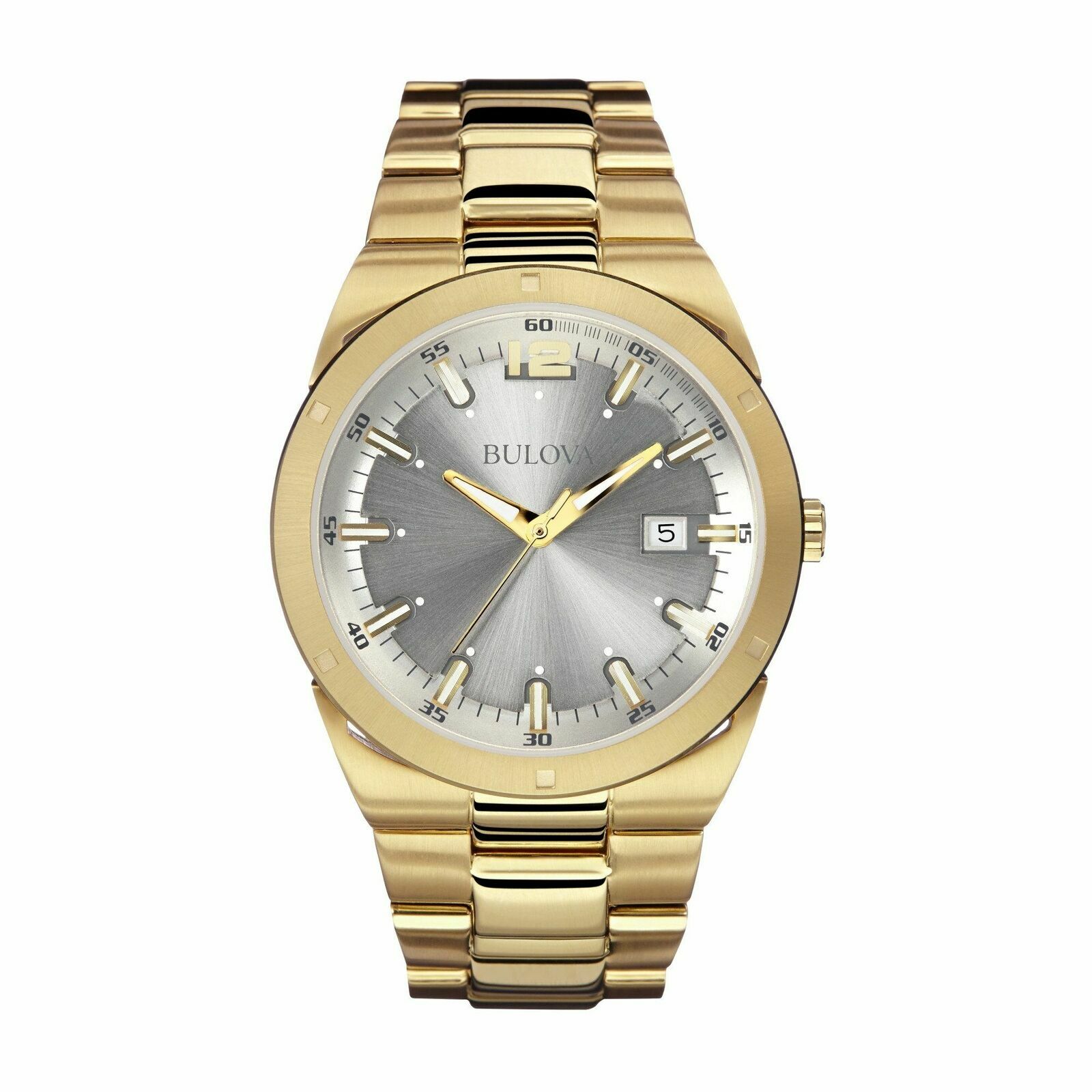 Pre-owned Bulova 97b137 Men's Dress Gray Dial Gold-tone Stainless Steel Bracelet Watch