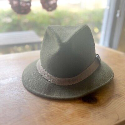 Vintage Classic Olive Wool Felted Hat Size L