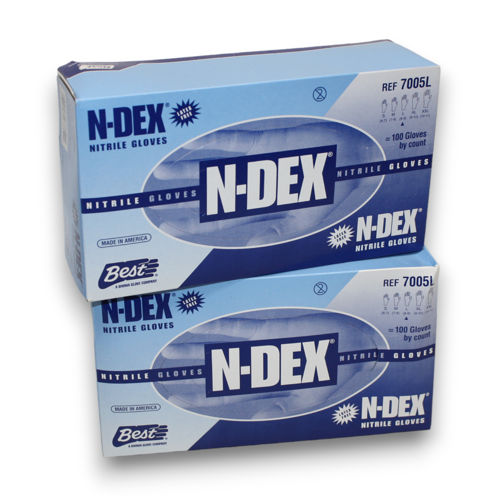 200 Gloves Latex Free Nitrile Large Size 8-9 4 mil Showa N-Dex
