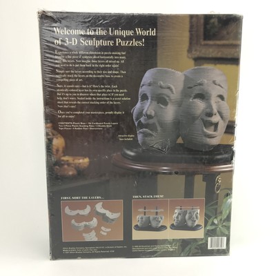 3D PUZZLE Milton Bradley Vintage Layered Sculpture Masks Comedy Tragedy 1997 NEW