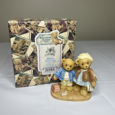  Cherished Teddies 706744 Clement and Jodie Boy and Girl With Report Card