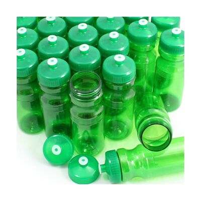 Rolling Sands BPA-Free 24 Ounce Water Bottles, Bulk 100 Pack, Made in USA Green